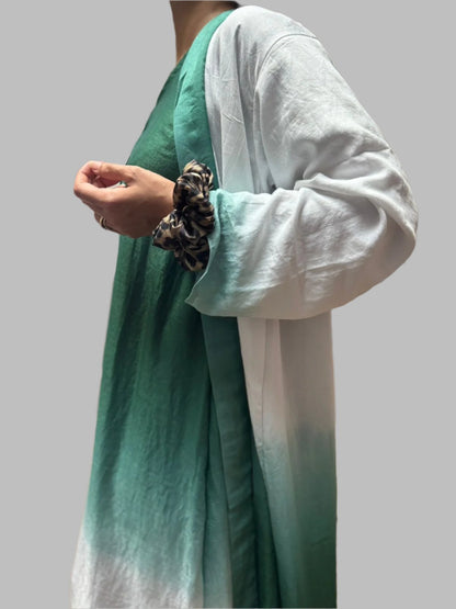 Tie  Die Abaya with Coat .