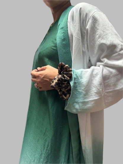 Tie  Die Abaya with Coat .