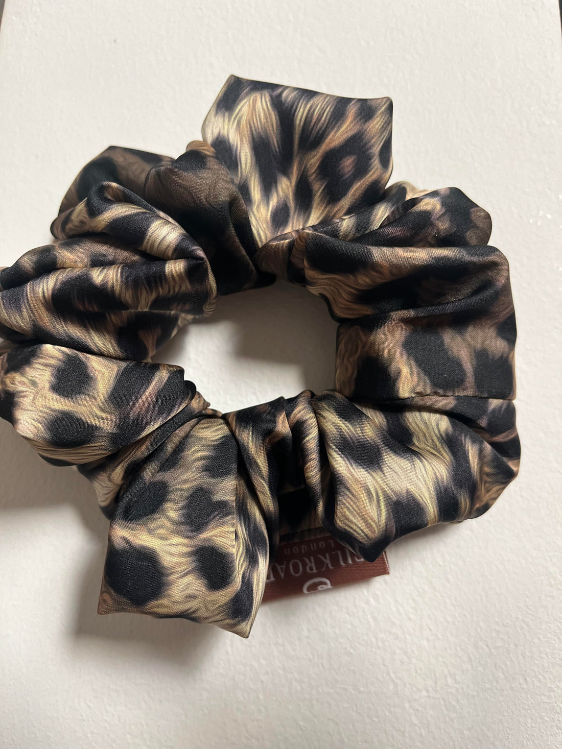 MEDIUM -CHEETAH print satin silk SRUNCHIE.