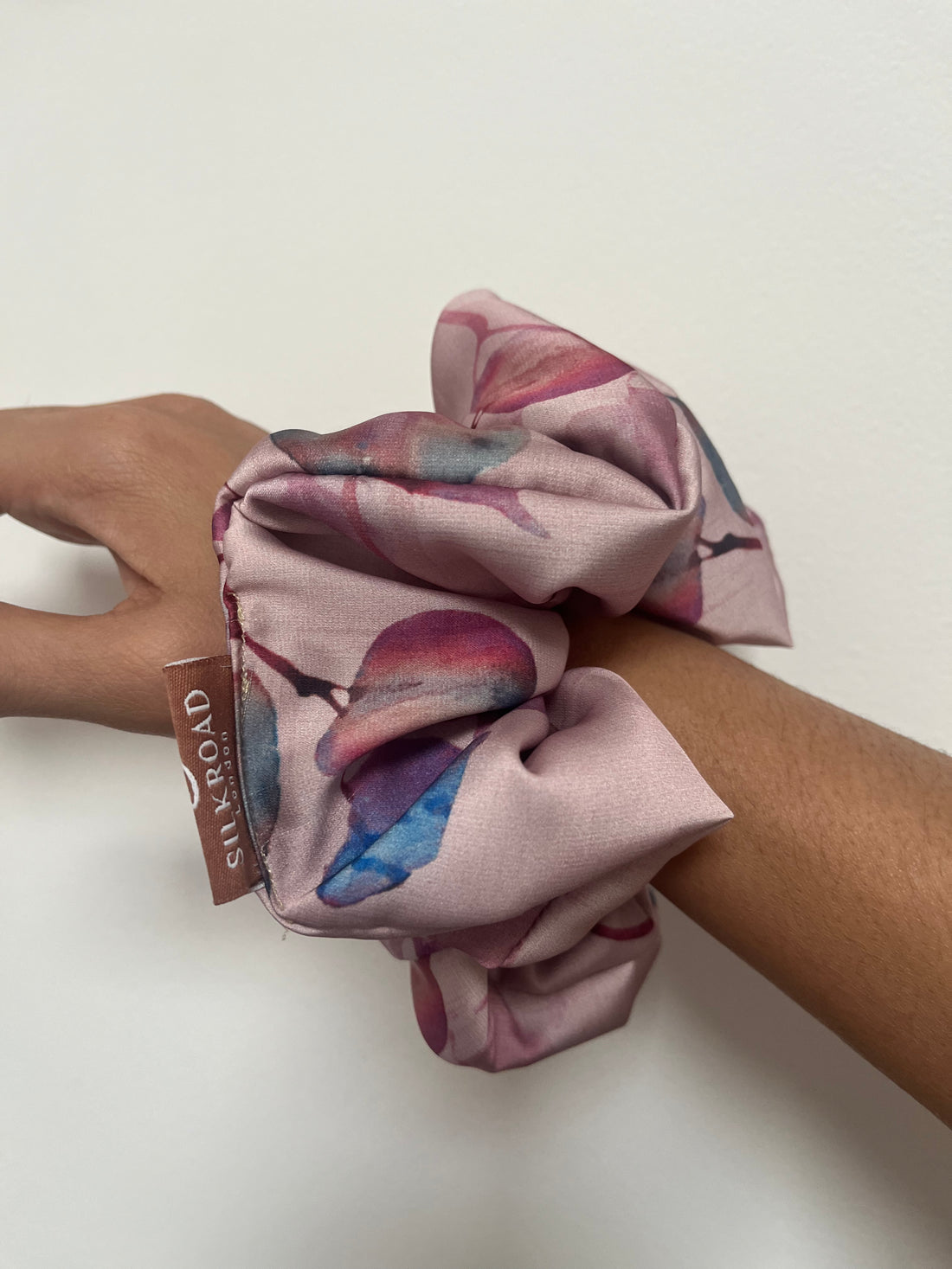 Butterfly- PURE SILK pastel Printed Scrunchie. (2-3days Delivery )