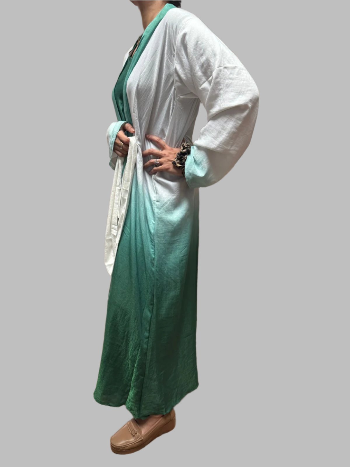 Tie  Die Abaya with Coat .